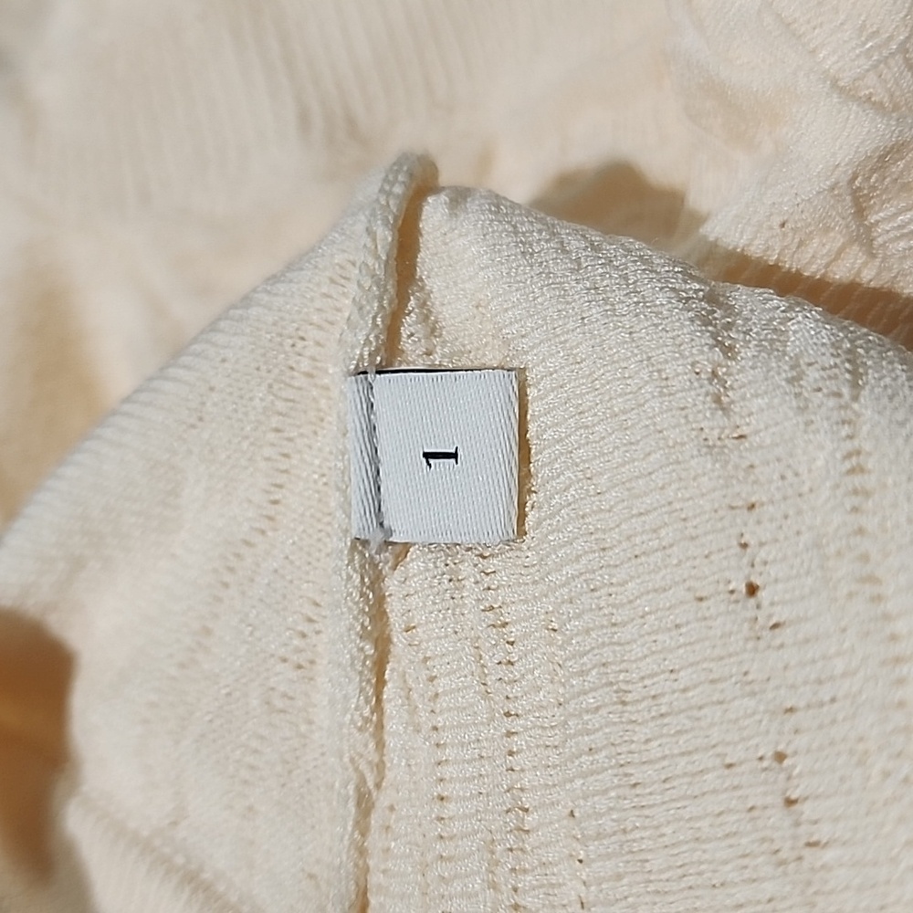 Sandro Ruffled Knit Cardigan with Ruffle Hem In Cream - Picture 5 of 9